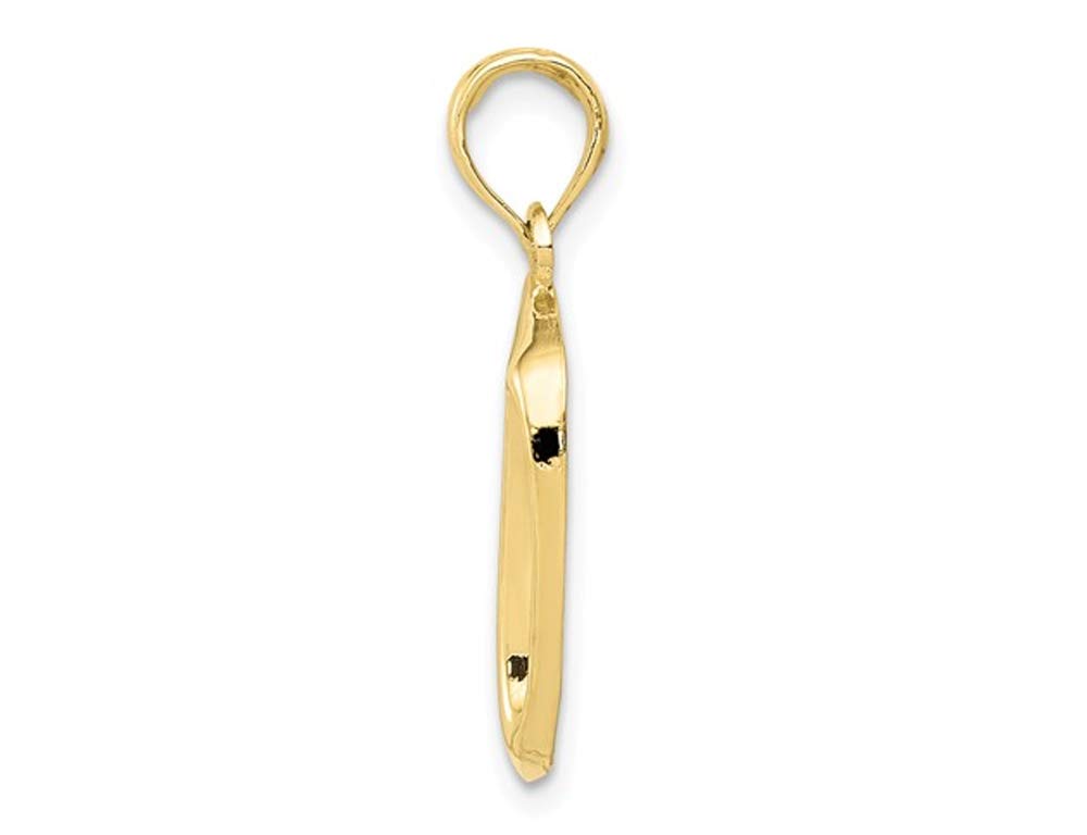 Gem And Harmony 10K Yellow Gold Polished Dog Bowl Charm Pendant Necklace with Chain