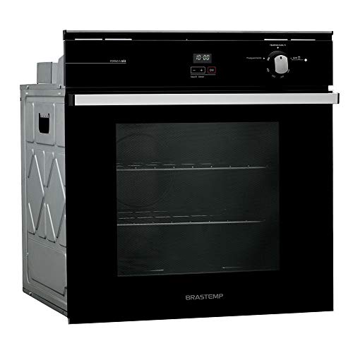 Forno de embutir a gás Brastemp 78 litros Preto com grill e timer touch - BOA84AE 220V