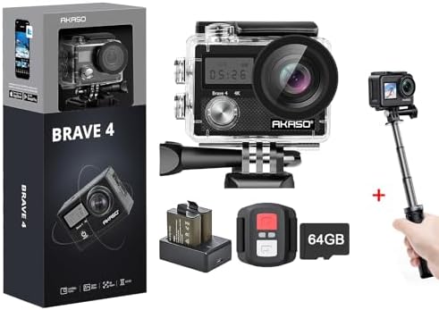 AKASO Brave 4 Action Camera with 64GB MicroSDXC