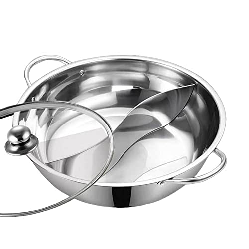 Amazon | 両手鍋 二食鍋 卓上鍋 仕切り S形鴛鴦鍋 しゃぶしゃぶ鍋