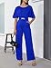 acelyn Jumpsuit for Women Dressy Elegant Plus Size Wide Leg Pant Suit Casual One Piece Outfits Royal Blue 3XL