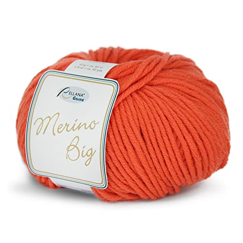 Rellana Merino Big, 60% Schurwolle (Merino), 40% Polyacryl 15 tolle Farben! (24 orange)