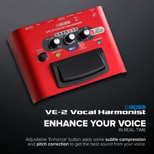image for BOSS VE-2 Vocal Echo Pedal for Singing Guitarists | Real-Time Vocal Ha