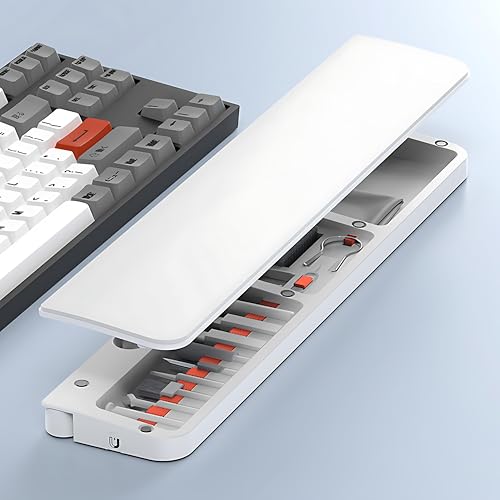 Kit de Limpieza 22 en 1 con Reposamuñecas para Teclado – Limpiador Teclado, Kit Limpieza PC, Kit Limpieza Móvil y Cámara, Herramientas de Limpieza Multifuncionales para Electrónicos (Blanco)