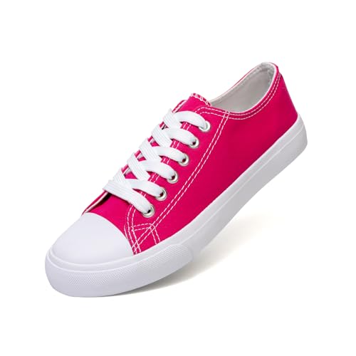 Image of Canvas Shoes for Women, Women's Fashion Sneakers | Casual Low Top, Lace Up, Rubber Sole, Canvas Upper, Cushioned Insole
