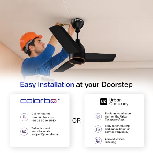Image of Colorbot Prizma BLDC Ceiling Fans 900mm | BEE 5 Star Rated 850 RPM | Savings up to 67% | Remote Control (Boost, Timer, Reverse Mode) | 4 Years Warranty | Charcoal Black (New Launch)