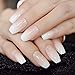 CoolNail Pink Nude White Ombre French Ballerina Coffin False Nails Gradient Natural Manicure Press on Fake Nails Tips Daily Office Finger Wear
