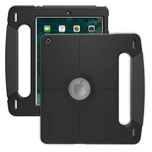 iPad 9.7" 2017 Case - Ultimate Protection, Drop & Shock Proof, Dust and Dirt Resistant - Black, Kraken Industria Series