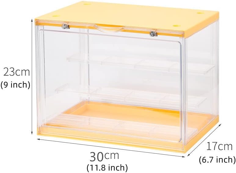 Miniatura 7 de KENGEL Vitrina transparente de acrílico de 11.8 x 9 x 6.7 pulgadas, caja ciega a prueba de polvo, estante transparente para trabajo a mano,