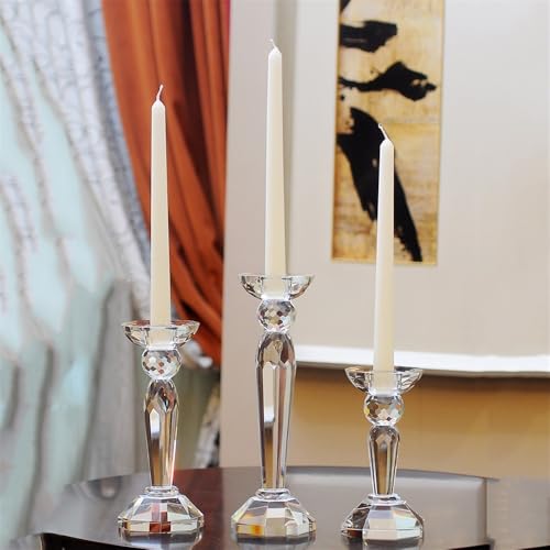 Portavelas creativo de cristal elegante para bodas, iglesias, Halloween, comedor, decoración del hogar (mediano)
