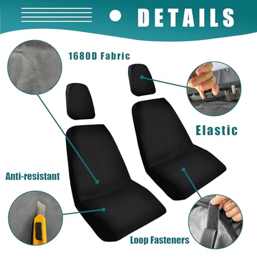 QYMOTO Hisun 500 700 UTV Seat Covers 1680D Waterproof Compatible with Axis 500 700 Massimo MSU500 Headrest Cover Heavy Duty Waterproof Full Protection Outdoor Seat by QYMOTO - Image 4