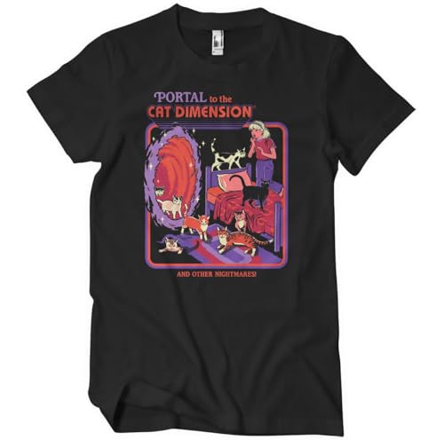 T-Shirt Steven Rhodes Cat Dimension Homme Vêtement Graphique Vintage Col Rond