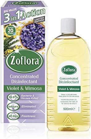 Zoflora Rhubarb & Cassis 250ml, Concentrated 3-in-1 Multipurpose Disinfectant Kills 99.9% of Bacteria & Viruses