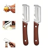Vegetable Peeler, 2026 Upgraded Multi-Functional Vegetable Peeler, Premium Peeler with Wooden Handle & Bottle Opener, Non-slip Kitchen Gadget for Potato, Carrot, Pumpkin and Fruit Peeling, 2 Pack