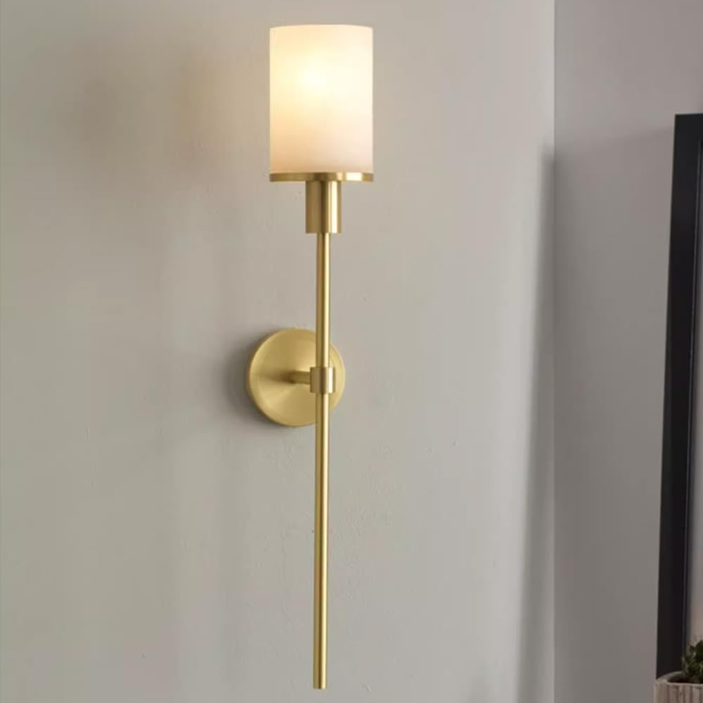 Trividha Gold Modern Marble Wall Sconce Light Alabaster Sconce Lighting Brass Bedroom Wall Light Fixture E14 Bathroom Vanity Light Fixtue With Stone Shade For Living Room Hallway Stairs Cafe