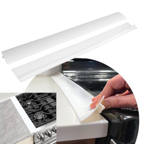 Evelots Silicone Stove Counter Gap Covers-2 Pack Gap Fillers-Kitchen Spill/Crump Guards-Heat Resistant-Flexible-30 Inch Long-Cut to Size with Scissors-Easy to Clean-Black