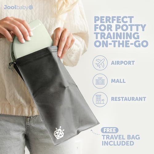 Image of Jool Baby Folding Travel Potty Training Seat for Toddlers, Fits Round & Oval Toilets, Non-Slip Suction Cups, Includes Free Travel Bag (Sage)