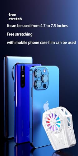 Image of BKN L-08 Mobile Phone Cooling Fan Radiator Rechargeable with 2000mAh Battery, RGB Light, Gaming Fan for Universal All Smartphone Cooler with 4-6.7 inch Screens | Gaming Live Streaming etc.