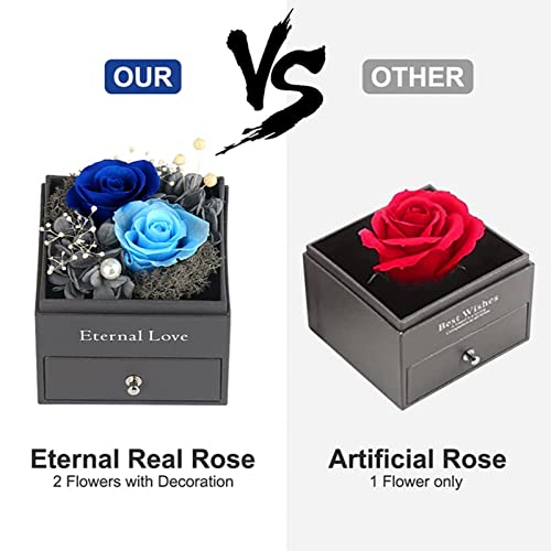 Preserved Rose,Birthday Gifts for Women Mom Girlfriend,Gifts for Mom Grandma Wife Daughter Sister,Jewelry Boxes with Necklace - Image 2
