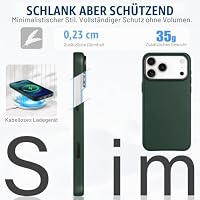 SHIELDON Lederhülle für iPhone 18 Pro Max/iPhone 17 Pro Max 6,9", Nachtgrün – Ansicht 6