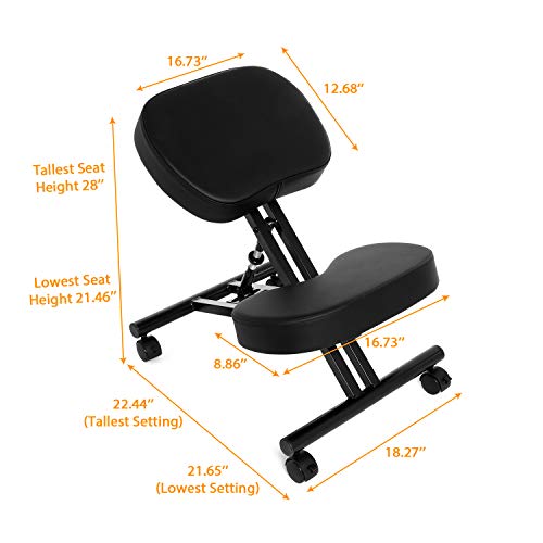 Himimi Cadeira ergonômica para ajoelhar – Couro sintético – Almofadas de espuma moldadas grossas e c
