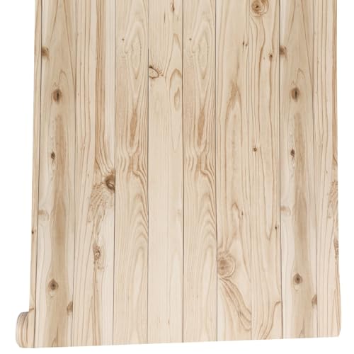 Arthome Auto Adhésif Papier Peint Marron Bois,40cmx3m Naturel Bois Grain rayé Rustique Autocollant Film Amovible Imperméable Bois Vinyle Papier peint pour meubles