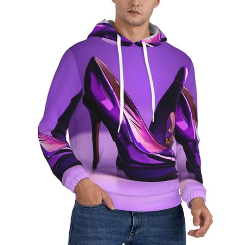 Pull à capuche à cordon de serrage violet imprimé talons hauts homme
