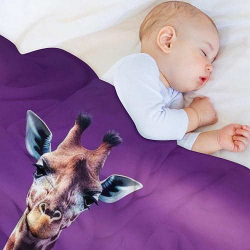Couverture super douce et moelleuse motif girafe 3D un cocon de tendresse - 5