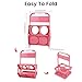 Bodaon 4 Cup Drink Carrier with Handle, Plastic Cup Carriers for Drinks, Drink Holder for Car, Take Out Delivery Drivers Accessories, Portable Foldable Reusable Mobile, Use for Food Delivery Bag, Pink