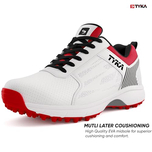 Image of TYKA Velocity Plus Cricket Shoes | Professional Rubber Stud Cricket Footwear for Men