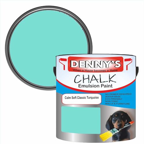 Premium Interior Wall & Furniture Chalk Paint – Calm Soft Classic Turquoise – Rich Matt Finish, Durable & Washable, Low Odour, Ideal for Living Rooms, Bedrooms & Hallways (2.5 litre Tin)