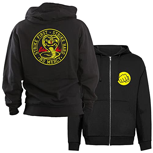 Camisetas EGB Sudadera Adulto/Niño Cremallera Cobra Kai Karate Kid ochenteras 80´s Retro Comic (Negro, XL)