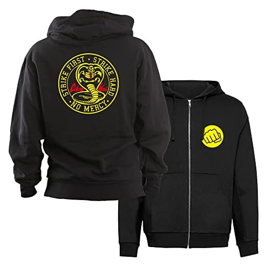 Camisetas EGB Sudadera Adulto/Niño Cremallera Cobra Kai Karate Kid ochenteras 80´s Retro Comic (Negro, XL)