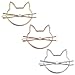 Lux Accessories Tri Color Mix Metal Cat Kitty Novelty Hair Clip barrette Set (3pc)