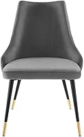 Vista 4 de Modway EEI-3907-GRY Adorn - Silla auxiliar de comedor de terciopelo copetudo, color gris