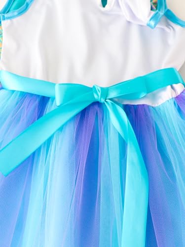 Girls Tutu Dress Unicorn Mermaid Tulle Summer Party Sleeveless Dresses3