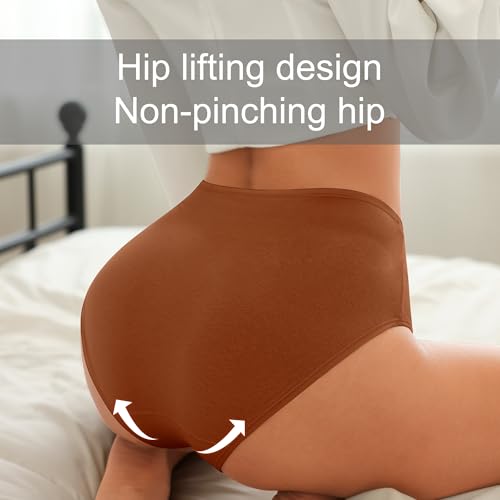Image of High Waisted Postpartum Underwear Womens Cotton Underwear Soft Breathable Full Coverage Stretch Panties Multipack