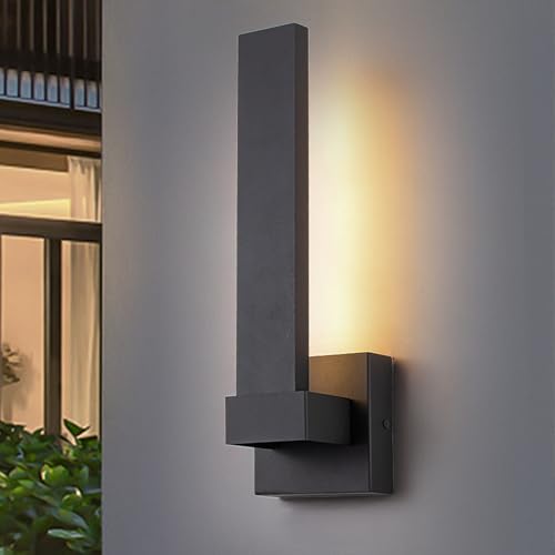 Image of Modern Outdoor Wall Lights 15.5 inch LED Exterior Lighting Fixtures Patio Wall Lights Fixture Waterproof Outside Wall Sconces for Porch Yard Front Door Garage