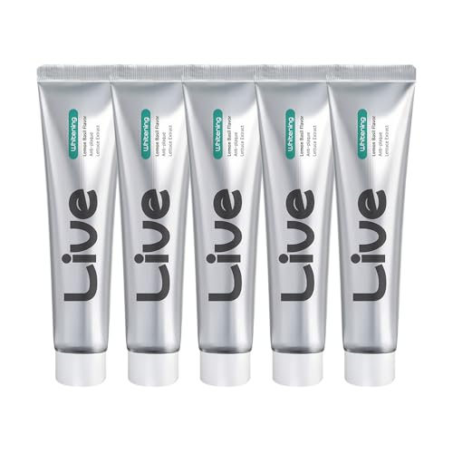 Live Orals Whitening Toothpaste 20g x 5 Units - Fluoride-Free Stain Removal, Strengthens Enamel, Natural Ingredients, Fresh Mint Flavor