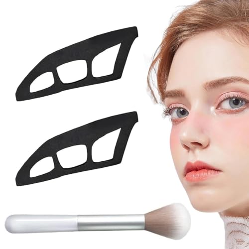 MOLZINY 3 Piezas plantillas de sombra de ojos aplicador rápido de sombra de ojos plantillas de maquillaje rápido con pincel Guía de Sombras de Ojos plantillas para para ojos Ahumados y Cateyes