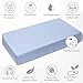 Bacati - ONE Solid Boys 100% Cotton Percale Universal Baby US Standard Crib or Toddler Bed Fitted Sheet (Light Blue)