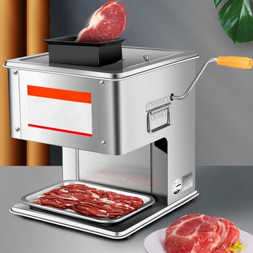 Cortador eléctrico de carne de 2,5 mm a 15 mm, cortador eléctrico de alimentos con manivela y placa de seguridad, cortador de verduras para carne, queso, pan, 850 W, 10 mm