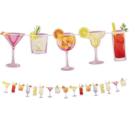 Fun Express 7 Ft. Summer Cocktail Party Ready-to-Hang Cardstock Garland