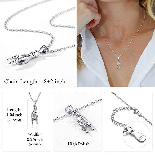 ChicSilver 925 Sterling Silver Lucky Italian Horn Pendant Necklace Protection Amulet Jewelry for Women, Silver/Gold/Rose Gold (with Gift Box)3
