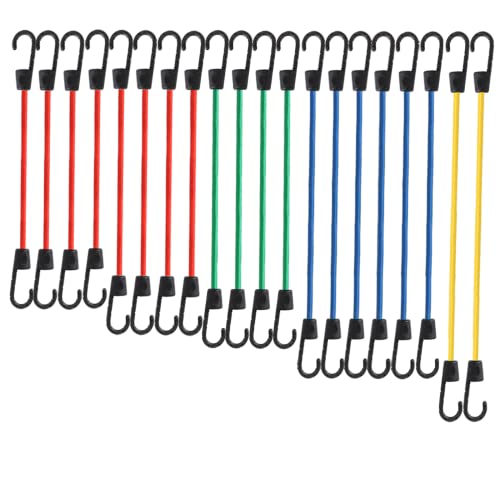 Xstrap Standard 20 Pieces Premium Bungee Cords Assortment - Includes 20”, 24”, 30”, 35”, 40” Bungee Cords With Hooks #TOP6