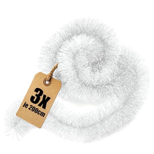 COM-FOUR® 3x Garland Christmas - Grangirland för en perfekt juldekoration - Juldekoration för julgran - 200 cm