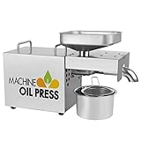 Prensa de Aceite Electrónica, Doméstica frío y caliente extractor Prensa de aceite para linaza, maní, almendra, ricino, cáñamo, semilla de perilla, canola, sésamo, girasol, calabaza,A