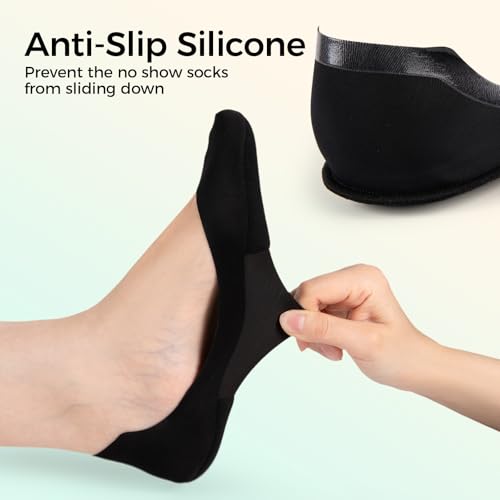 Image of Heatuff 7 Pairs No Show Socks Womens Cushioned Non Slip Low Cut Invisible Liner Footies Socks for Flats Loafers