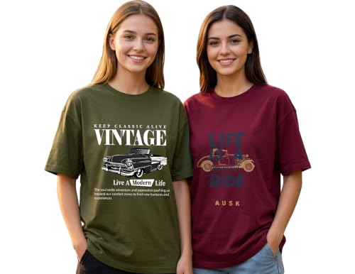 Image of AUSK Oversized T-Shirt for Womens || Graphic Front Printed Loose fit Womens Tshirt