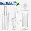 KAWENDE Ice Scoop With Holder - Removable Plastic Scoop for Freezer, Kitchen Countertop Ice Maker, Commercial Machine - Strong Traceless Self-Adhesive